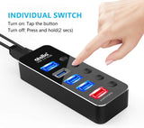 atolla 5-Port USB 3.0 Hub with England Standard Adapter(D2, UK Plug)