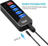 atolla 5-Port USB 3.0 Hub with England Standard Adapter(D2, UK Plug)