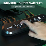 atolla 7-Port Powered USB 3.0 Hub with Swappable Illuminated Icon Switch and 12V/3A European Standard Power Adapter (KR307, European Plug)