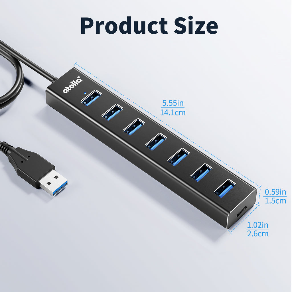 atolla 7 Port USB 3.0 Hub with 100CM Extender Cable(ZH-700)