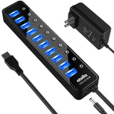 atolla 10 Port Powered USB 3.0 Hub with American Standard Adapter(CH-310U3, US Plug)