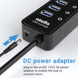 atolla 10 Port Powered USB 3.0 Hub with American Standard Adapter(CH-310U3, US Plug)