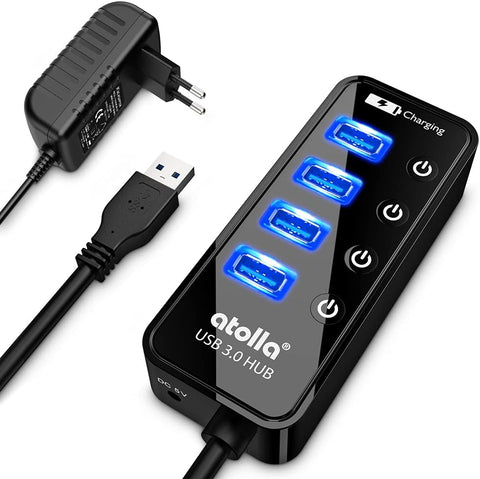 atolla 5-Port Powered USB Hub with European Standard Adapter (CH-204U3)