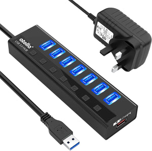 atolla 8-Port Powered USB 3.0 Hub with UK Standard Adapter (GMS-218)