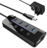 atolla 5-Port Powered USB 3.0 Hub with UK Standard Adapter(U06K)