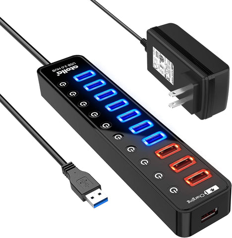 atolla 11-Port Powered USB 3.0 Hub with US Standard Adapter (CH-210U3)