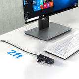 atolla 4-Port USB 3.0 Hub with 2ft Cable, Ultra-Slim Data Expander  (GMS-2103U3)