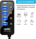 atolla 5-Port Powered USB Hub with European Standard Adapter (CH-204U3)