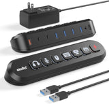 atolla 7-Port Powered USB Hub with US Standard Power Adapter（KR407, US Plug)
