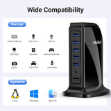 atolla Vertical 7-Port Powered USB 3.0 Hub with US Standard Power Adapter（A607, US Plug）