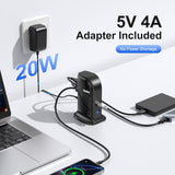atolla Vertical 7-Port Powered USB 3.0 Hub with US Standard Power Adapter（A607, US Plug）