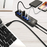 atolla 8-Ports Powered USB 3.0 Hub with Japanese Standard Adapter (CH-207U3, JP Plug)