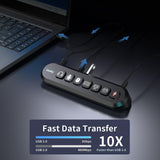 atolla 7-Port Powered USB Hub with US Standard Power Adapter（KR407, US Plug)