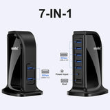 atolla Vertical 7-Port Powered USB 3.0 Hub with US Standard Power Adapter（A607, US Plug）
