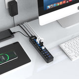 atolla 10 Port Powered USB 3.0 Hub with UK Standard Adapter（CH-310U3）