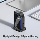 atolla Vertical 7-Port Powered USB 3.0 Hub with US Standard Power Adapter（A607, US Plug）