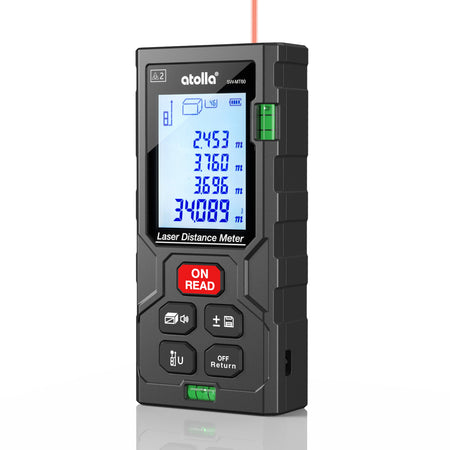 atolla 60m Laser Distance Range Finder with Bubble Level and Large