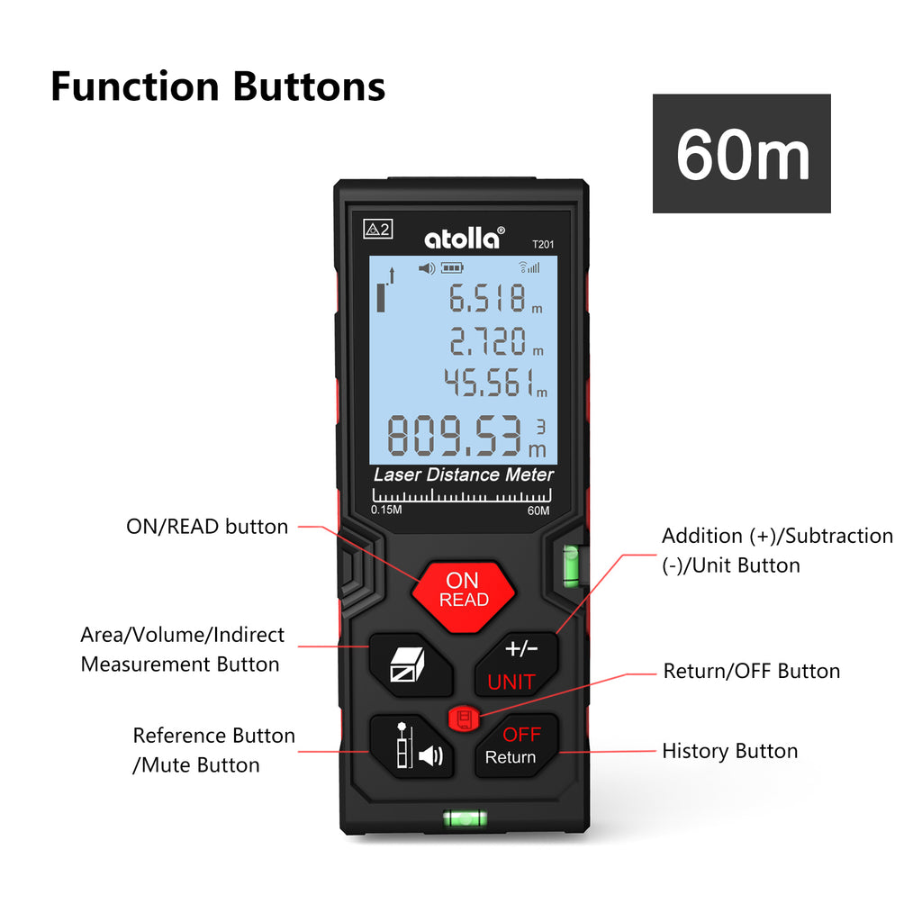 atolla Laser Distance Measure (196Ft M/In/Ft)-(T201) Good quality usb hub