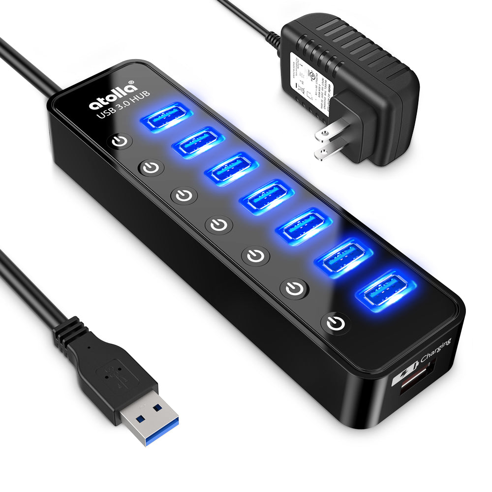 7-Port USB Charging Station with 5x 1A Ports and 2x 2A Ports