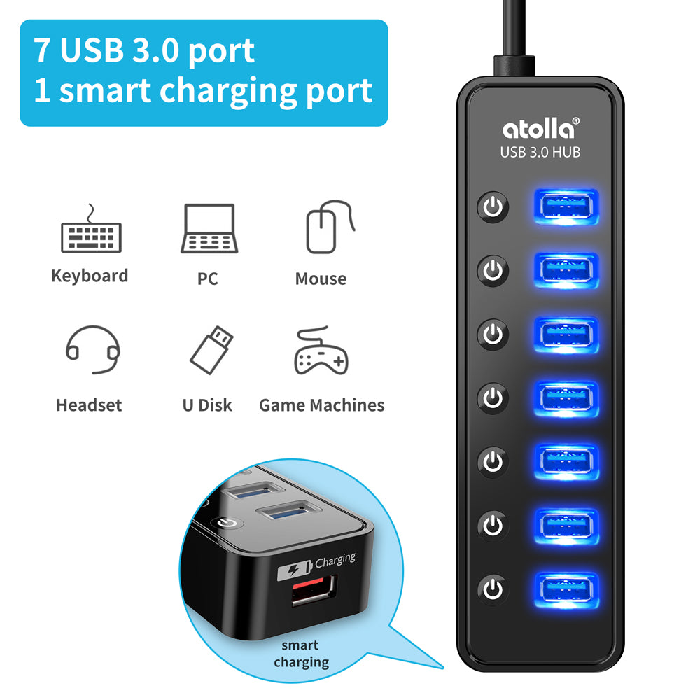 Atolla USB Hub with Power Adapter 4-port (204-WX)
