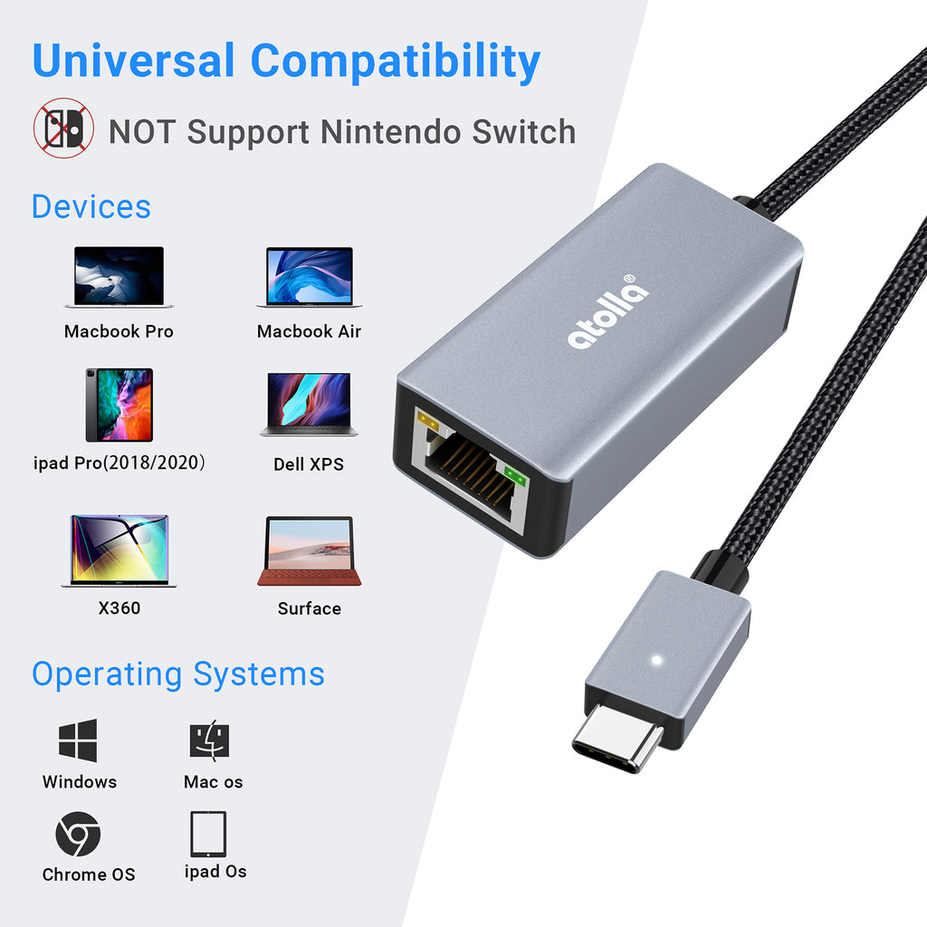 USB C to Ethernet Adapter-(C105)