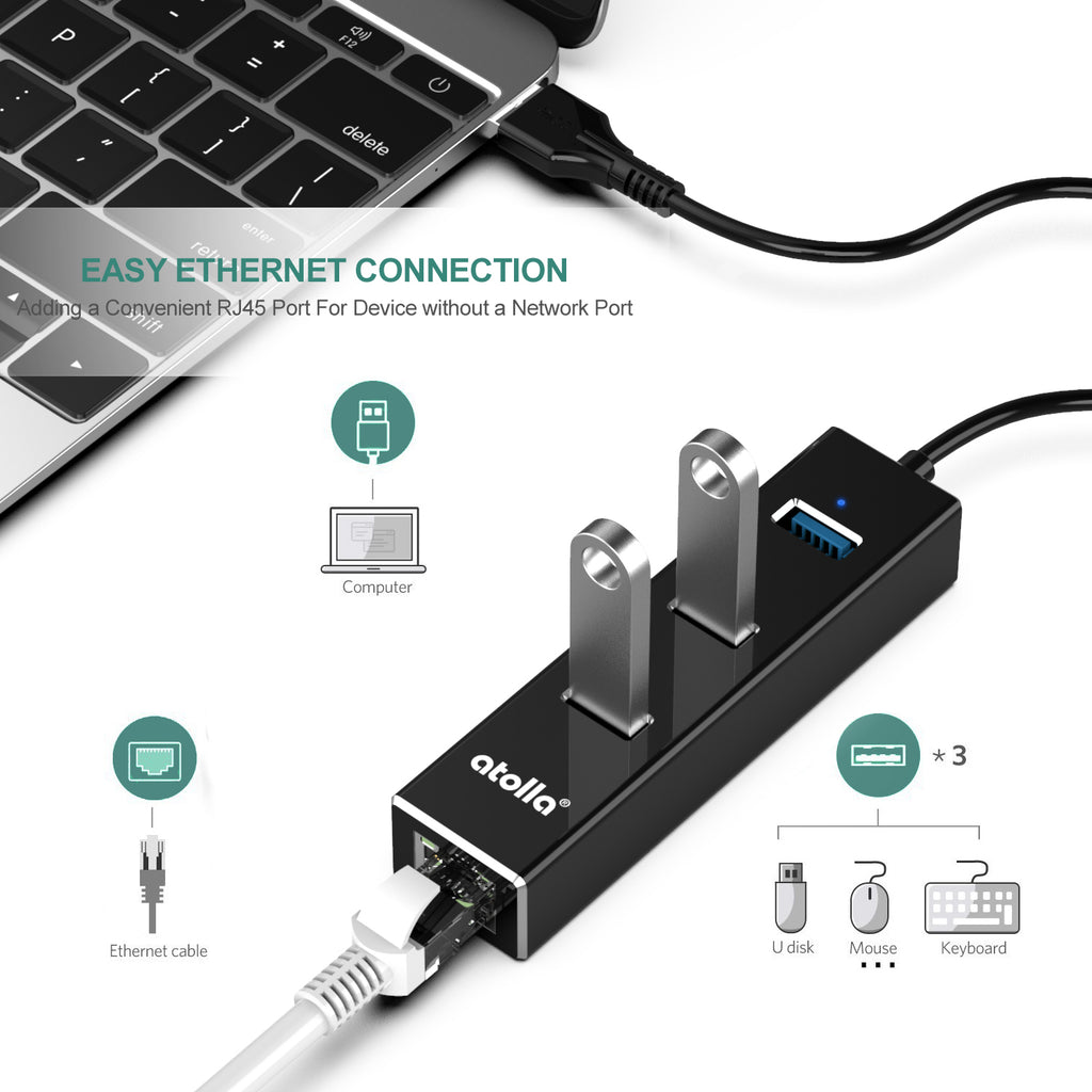 thumbnail image 2 of Cable Matters 4-in-1 USB Hub With Ethernet, Support Burkina Faso 2 of 11