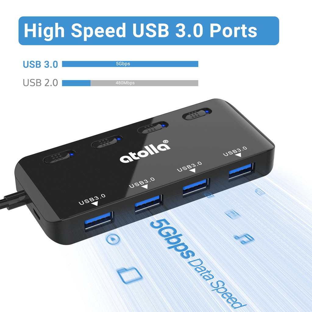 4 Port USB 3.0 Ultra Slim Data Hub  (1103U3  60cm)