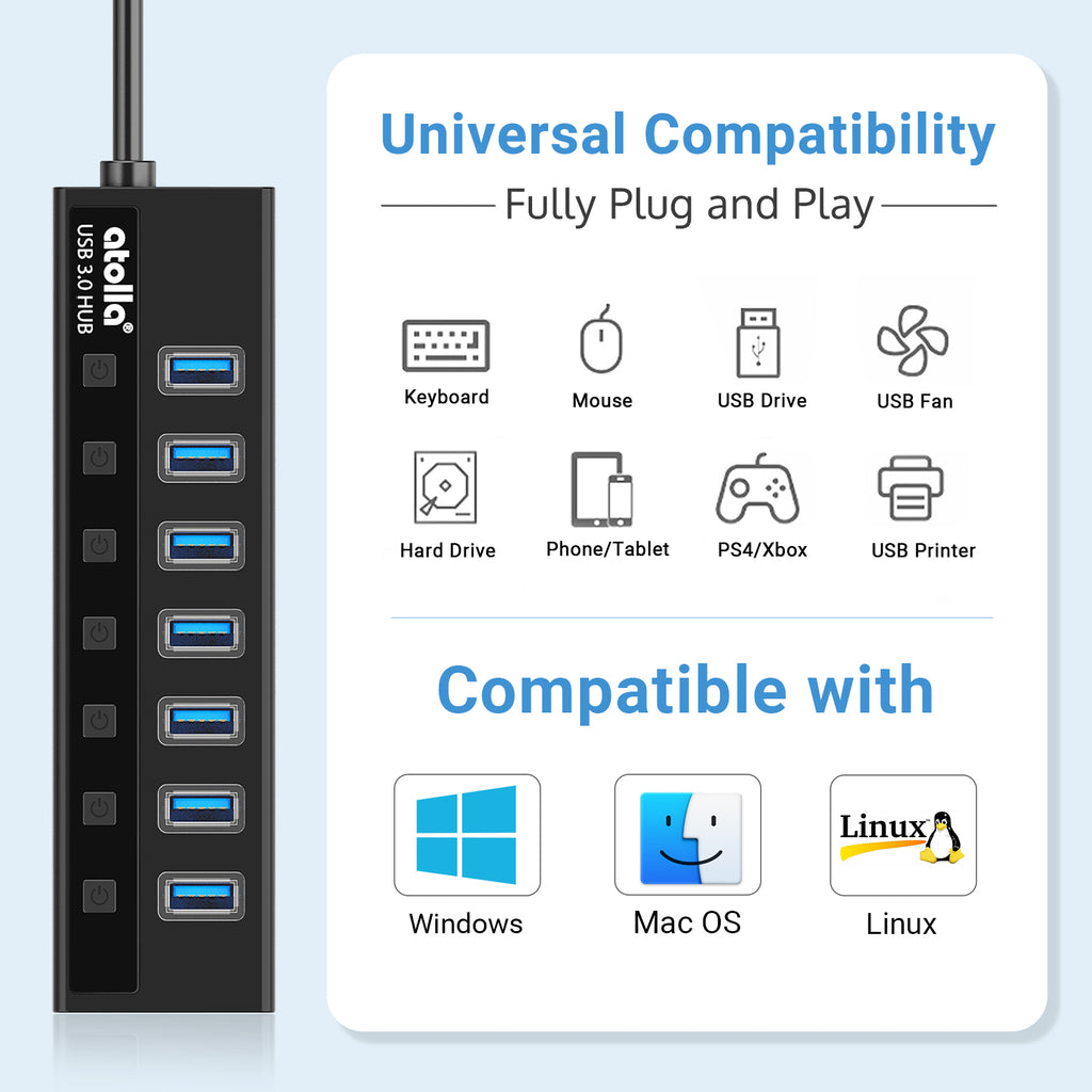 atolla Powered USB 3.0 Hub-（218）